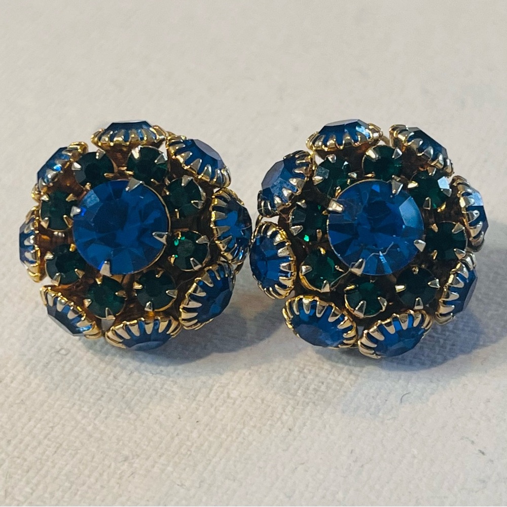 Dazzling Blue and Green Gemstone Earrings